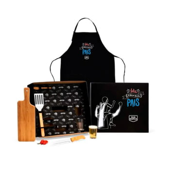 Brinde Presente Dia dos Pais Personalizado Kit Churrasco Avental e Caneca SMKT-90518-PAI