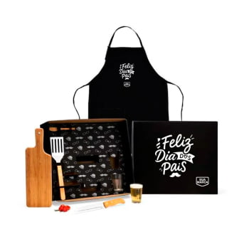 Brinde Presente Dia dos Pais Personalizado Kit Churrasco Avental e Caneca SMKT-90518-PAI