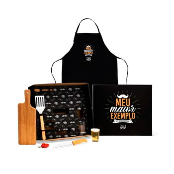 Brinde Presente Dia dos Pais Personalizado Kit Churrasco Avental e Caneca SMKT-90518-PAI