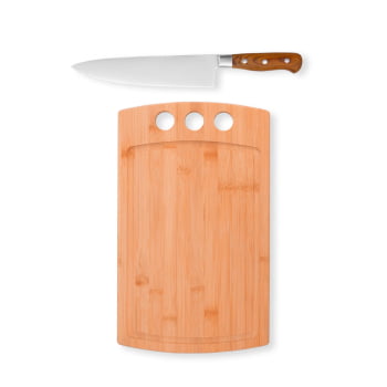 Brinde Presente Dia dos Pais Personalizado Kit Churrasco Bambu e Faca SMME-21263-PAI