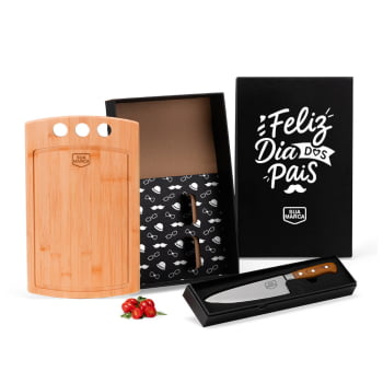 Brinde Presente Dia dos Pais Personalizado Kit Churrasco Bambu e Faca SMME-21263-PAI Brinde Presente Dia dos Pais Personalizado Kit Churrasco Bambu e Faca SMME-21263-PAI