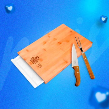 Brinde Presente dia dos Pais Personalizado Kit Churrasco Personalizado Bambu / Madeira / Inox 4 Peças SMMB-37063-PAI Brinde Presente dia dos Pais Personalizado Kit Churrasco Personalizado Bambu / Madeira / Inox 4 Peças SMMB-37063-PAI
