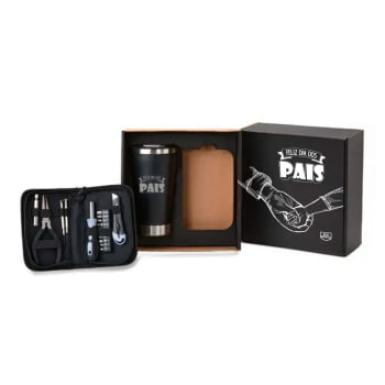 Brinde Presente Dia dos Pais Personalizado Kit Copo Térmico e Ferramentas SMKT-90406-PAI
