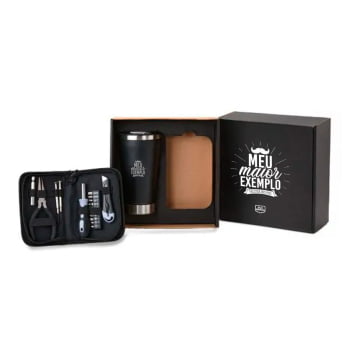 Brinde Presente Dia dos Pais Personalizado Kit Copo Térmico e Ferramentas SMKT-90406-PAI