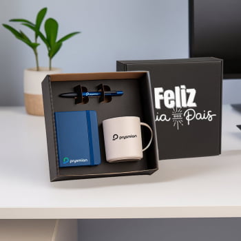 Brinde Presente Dia dos Pais Personalizado Kit Escritório 3 Peças Sustentável SMKT-9041J-PAI