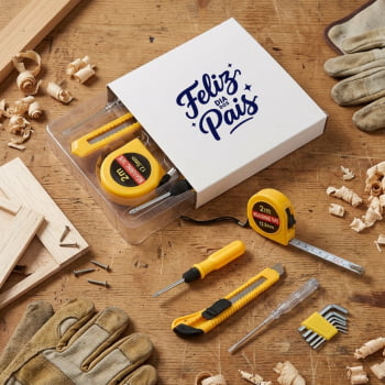 Brinde Presente Dia dos Pais Personalizado Kit Ferramenta com 5 Peças X08403 