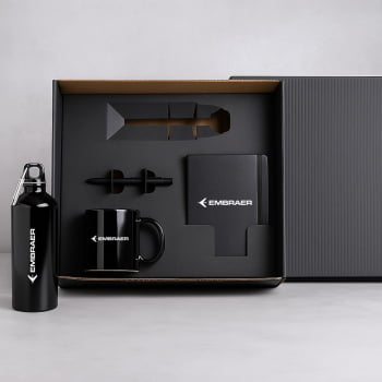 Brinde Presente Dia dos Pais Personalizado Kit Garrafa e Acessórios Personalizado 4 Peças SMKT-9059K-PAI
