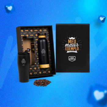 Brinde Presente Dia dos Pais Personalizado Kit Garrafa e Copo SMKT-90568-PAI
