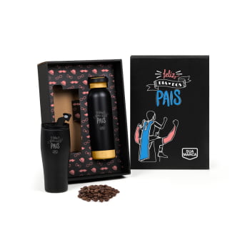 Brinde Presente Dia dos Pais Personalizado Kit Garrafa e Copo SMKT-90568-PAI