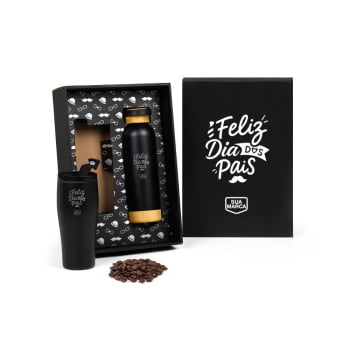 Brinde Presente Dia dos Pais Personalizado Kit Garrafa e Copo SMKT-90568-PAI