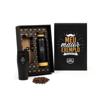 Brinde Presente Dia dos Pais Personalizado Kit Garrafa e Copo SMKT-90568-PAI