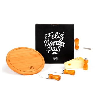 Brinde Presente Dia dos Pais Personalizado Kit Queijo 5 itens SMPD-15053-PAI