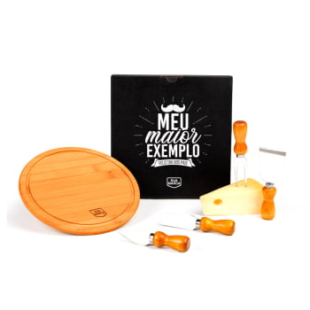 Brinde Presente Dia dos Pais Personalizado Kit Queijo 5 itens SMPD-15053-PAI