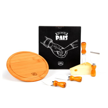 Brinde Presente Dia dos Pais Personalizado Kit Queijo 5 itens SMPD-15053-PAI
