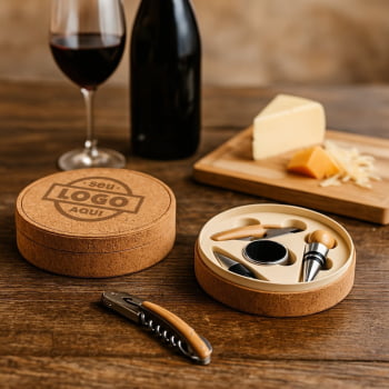Brinde Presente Dia dos Pais Personalizado Kit Vinho 4 Peças  SP94119-PAI