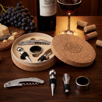 Brinde Presente Dia dos Pais Personalizado Kit Vinho 4 Peças X19121