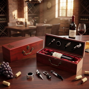Brinde Presente Dia dos Pais Personalizado Kit Vinho 4 Peças X19123 