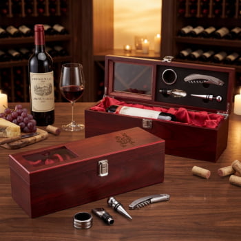 Brinde Presente Dia dos Pais Personalizado Kit Vinho 4 Peças X19124