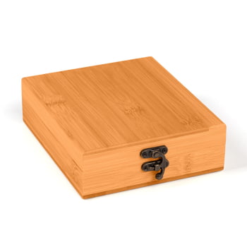 Brinde Presente Dia dos Pais Personalizado Kit Vinho Bambu 5 itens SMPV-00833-PAI