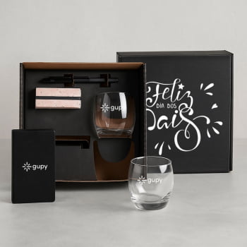Brinde Presente Dia dos Pais Personalizado Kit Whisky Personalizado 6 Peças SMKT-90013-PAI