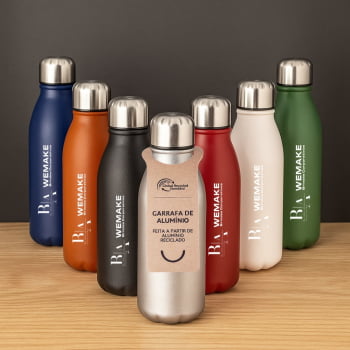 Brinde Presente Dia dos Pais Personalizado Squeeze Garrafa Alumínio Reciclado 550ml Sustentável-PAI