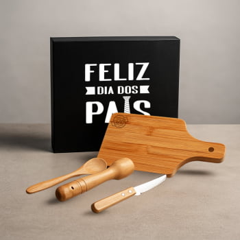 Brinde Presente Dia dos Pais Personalizado Kit Caipirinha Personalizada 4 Peças SMKC-00283-PAI