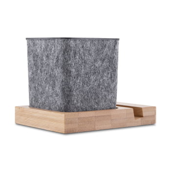 Porta Objetos Personalizado Feltro e Bambu ASIPCL120 Brinde Personalizado