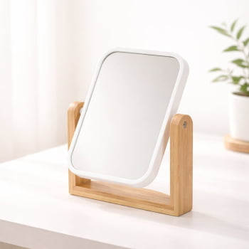 Espelho de Mesa Personalizado Bambu Retangular X19101 Brindes Personalizados