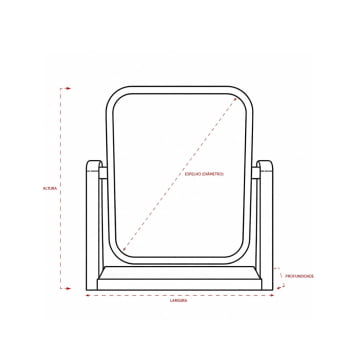 Espelho de Mesa Personalizado Bambu Retangular X19101 Brindes Personalizados