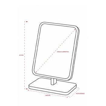 Espelho de Mesa Personalizado MDF Retangular X19103 Brindes Personalizados