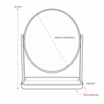 Espelho de Mesa Personalizado Plástico Oval X19092 Brindes Personalizados