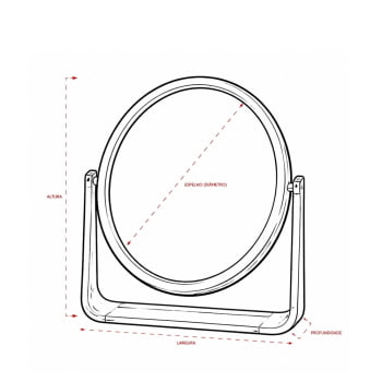 Espelho de Mesa Personalizado Plástico Oval X19098 Brinde Personalizado