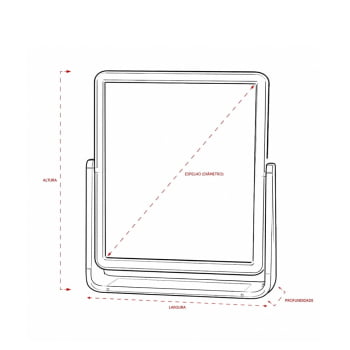 Espelho de Mesa Personalizado Plástico Quadrado X19099 Brindes Personalizados