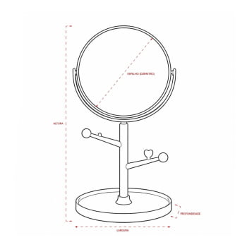Espelho de Mesa Personalizado Plástico X19097 Brindes Personalizados