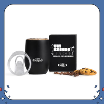 Aniversário de Colaborador Personalizado Copo Térmico Inox 340 ML SMIC-03341-ADC Brindes Personalizados