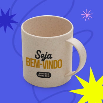 Boas Vindas Caneca Personalizada Fibra de Bambu 350 ML SMIC-01350-BV Brinde Personalizado Boas Vindas Caneca Personalizada Fibra de Bambu 350 ML SMIC-01350-BV Brinde Personalizado