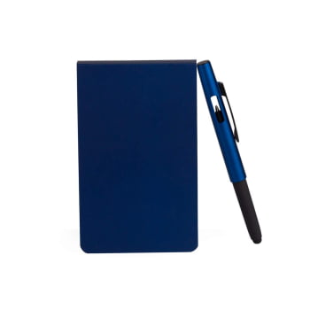 Brinde Aniversário de Empresa Personalizado Bloco de Anotações Azul 100 Folhas SMLE-32733-ADE Brinde Personalizado