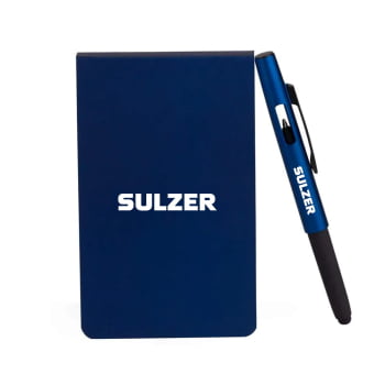 Brinde Aniversário de Empresa Personalizado Bloco de Anotações Azul 100 Folhas SMLE-32733-ADE Brinde Personalizado