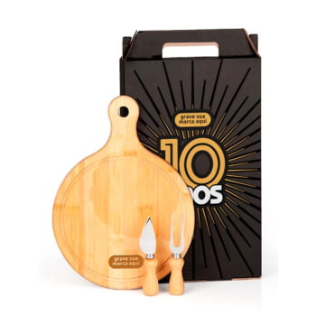 Brinde Aniversário de Empresa Personalizado Kit Queijo 3 Peças  SMPD-38023-ADE Brindes Personalizados