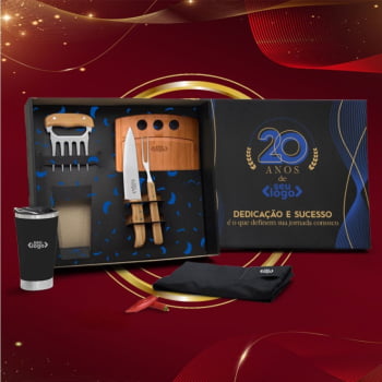 Brinde de Tempo de Casa Colaborador Personalizado Kit Churrasco 6 Peças Com Copo Térmico SMKT-90303-TDCC Brinde Personalizado