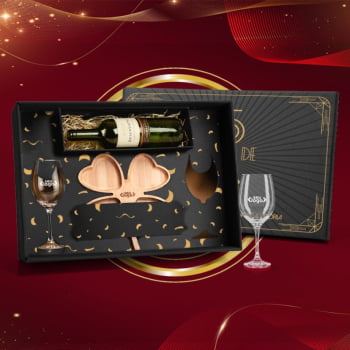 Brinde de Tempo de Casa Colaborador Personalizado Kit Petisco Bambu e Vidro 3 Peças SMKT-90097-TDCC Brindes Personalizados