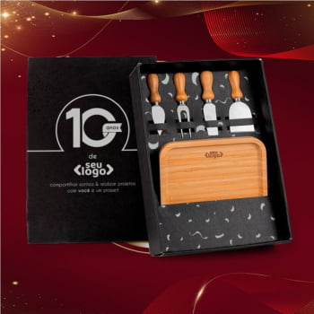 Brinde de Tempo de Casa Colaborador Personalizado Queijo 5 Peças SMKT-90246-TDCC Brindes Personalizados