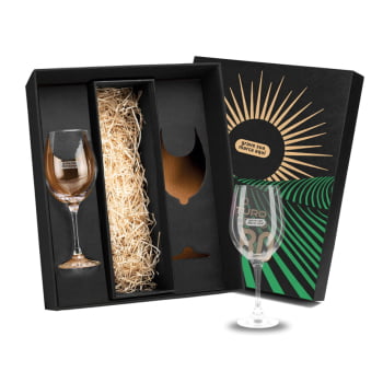 Brinde Feiras e Eventos Personalizado Kit Taças Vidro 490 ML SMVI-18612-FEE Brindes Personalizados