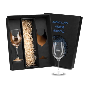 Brinde Feiras e Eventos Personalizado Kit Taças Vidro 490 ML SMVI-18612-FEE Brindes Personalizados