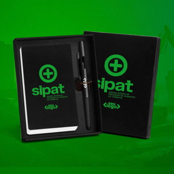 Brinde SIPAT Personalizado Bloco de Anotações com Caneta SMLE-3273C-SIPAT Brindes Personalizados