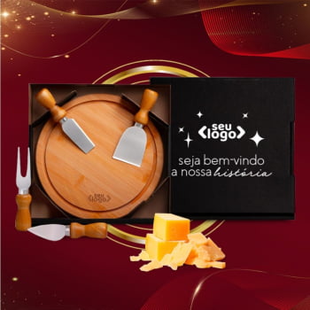 Brinde de Tempo de Casa Colaborador Personalizado Kit Queijo 5 Peças SMPD-15043-TDCC Brinde Personalizado