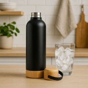 Dia do Trabalho Personalizado Garrafa em Bambu 500ml SMIS-01541-TRB Brinde Personalizado