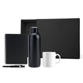 Kit Boas Vindas Personalizado Garrafa e Acessórios SMKT-9076U-BV Brindes Personalizados