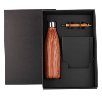 Kit Boas Vindas Personalizado Garrafa e Caderno SMKT-9043X-BV Brindes Personalizados