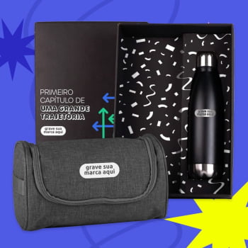 Kit Boas Vindas Necessaire e Garrafa SMKT-9023S-BV Brindes Personalizados